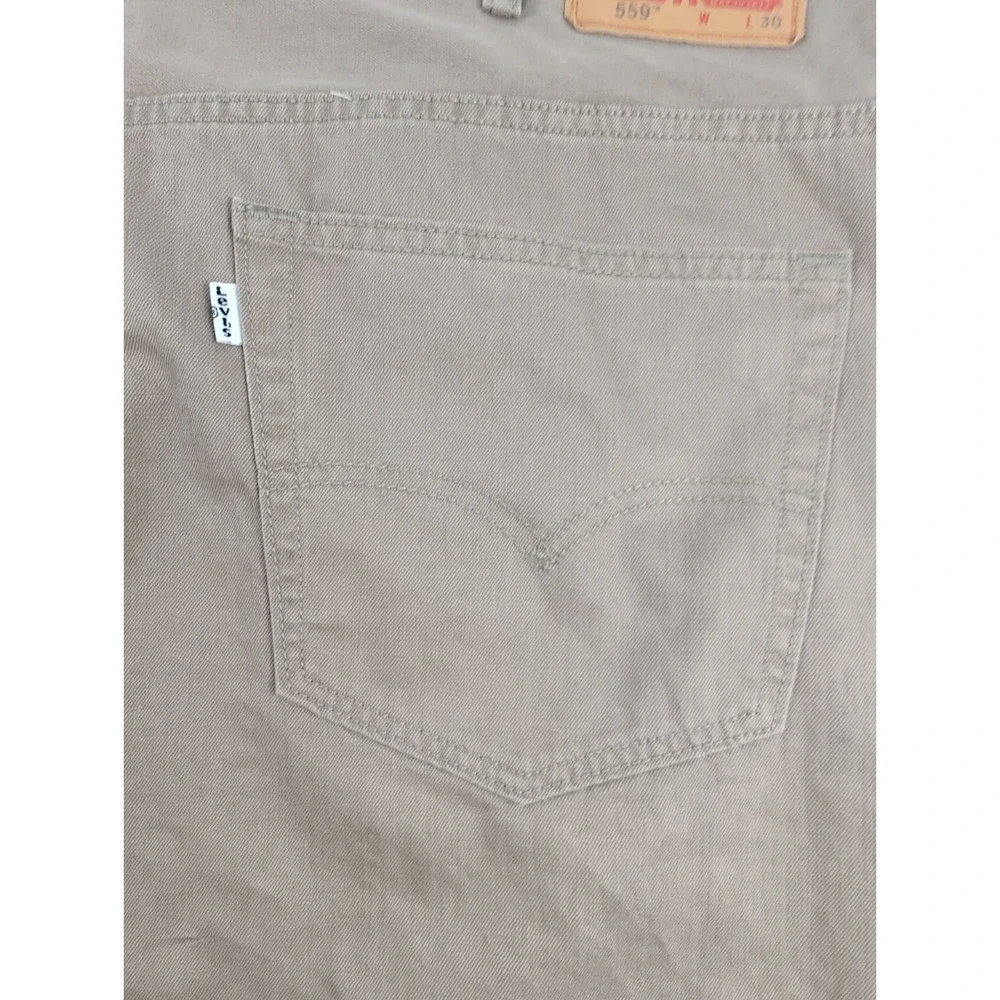 Levi's 559 Mens 44x28 Relaxed Straight Fit Twill Khaki Tan Beige Pants